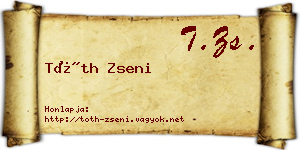 Tóth Zseni névjegykártya
