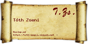 Tóth Zseni névjegykártya